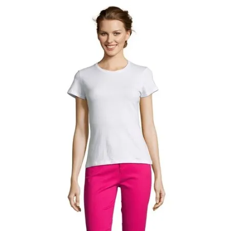 Tee-shirt Femme Confortable Personnalisable 150 MISS Matières : coton Taille textile : XS Couleurs : blanc objet promotionnel éc