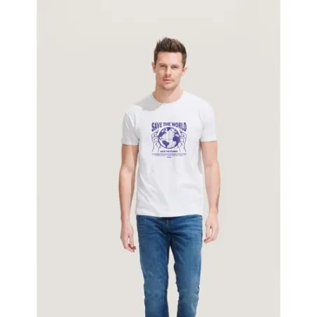 T-shirt Personnalisé 150g REGENT Taille textile : L Couleurs : blanc objet promo petit budget