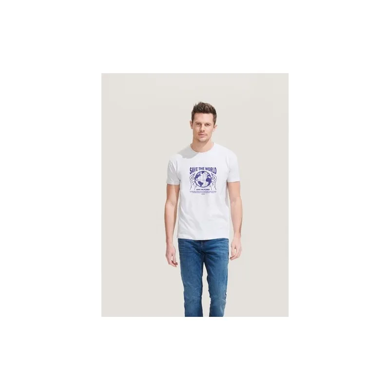 T-shirt Personnalisé 150g REGENT Taille textile : XL Couleurs : french navy marquage laser ultra précis