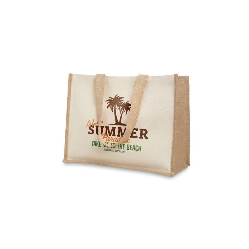 Sac de courses écologique en toile de jute - CAMPO DE FIORI Matières : coton Taille textile : S Couleurs : orange foncé impressi