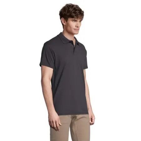 Polo Homme Personnalisé 210g Écologique SPRING II Taille textile : L Couleurs : french navy marquage laser ultra précis