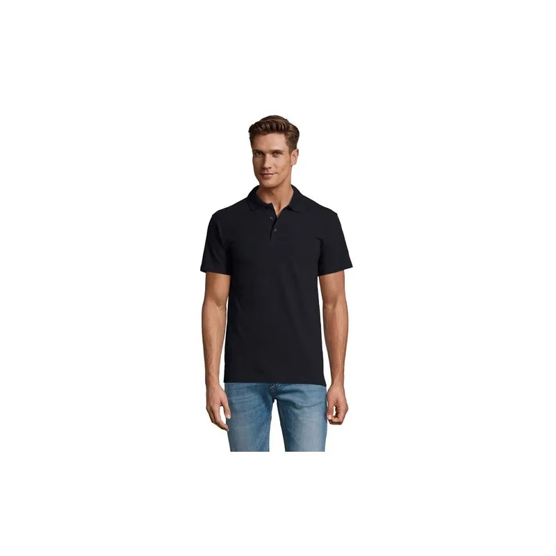 Polo Homme Personnalisé 210g Écologique SPRING II Taille textile : S Couleurs : noir cadeau entreprise pas cher