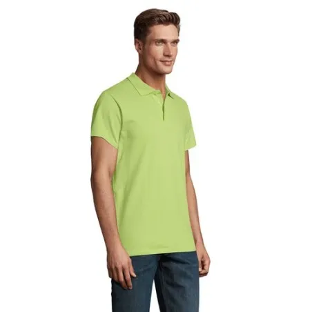Polo Homme Personnalisé 210g Écologique SPRING II Taille textile : XL Couleurs : gris chiné marquage laser ultra précis