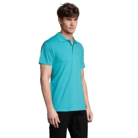 Polo Homme Personnalisé 210g Écologique SPRING II Taille textile : S Couleurs : gris chiné impression logo haute qualité