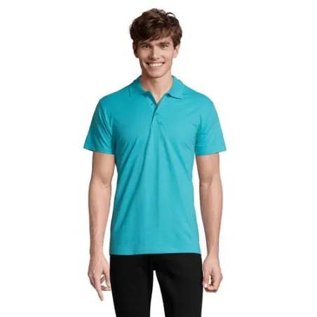 Polo Homme Personnalisé 210g Écologique SPRING II Taille textile : S Couleurs : orange marquage laser ultra précis