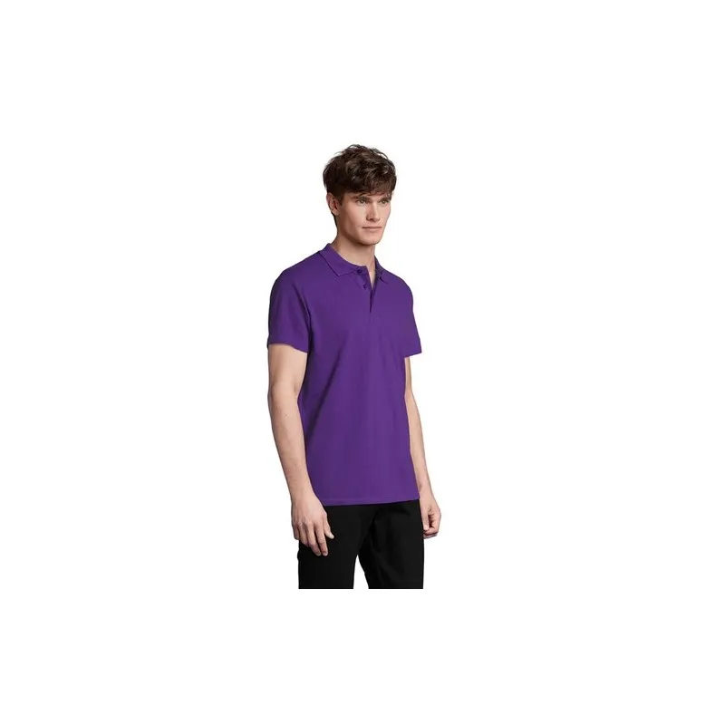 Polo Homme Personnalisé 210g Écologique SPRING II Taille textile : XL Couleurs : noir impression logo haute qualité