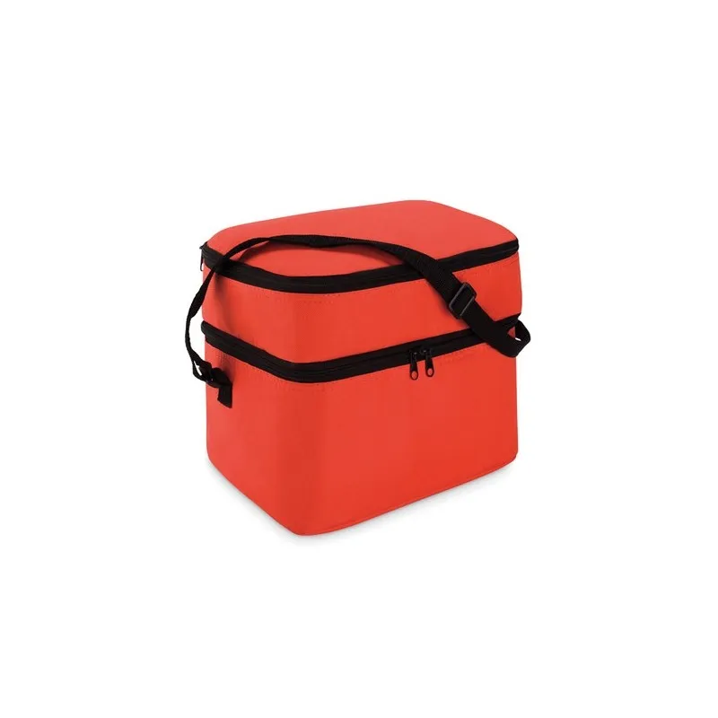 Sac isotherme personnalisé pratique à 2 compartiments CASEY Matières : coton Taille textile : XXL Couleurs : noir goodies public