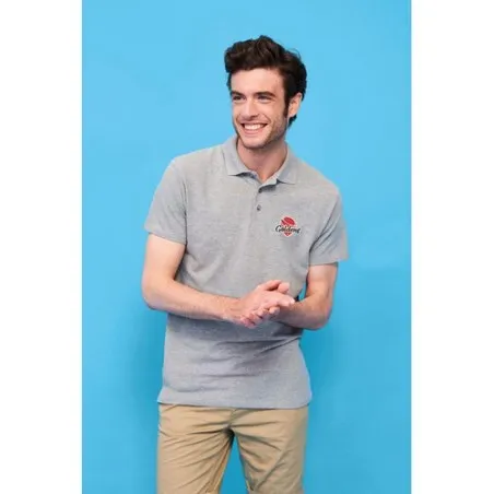 Polo Homme Personnalisé 210g Écologique SPRING II Matières : coton biologique Taille textile : L Couleurs : écru marquage laser 