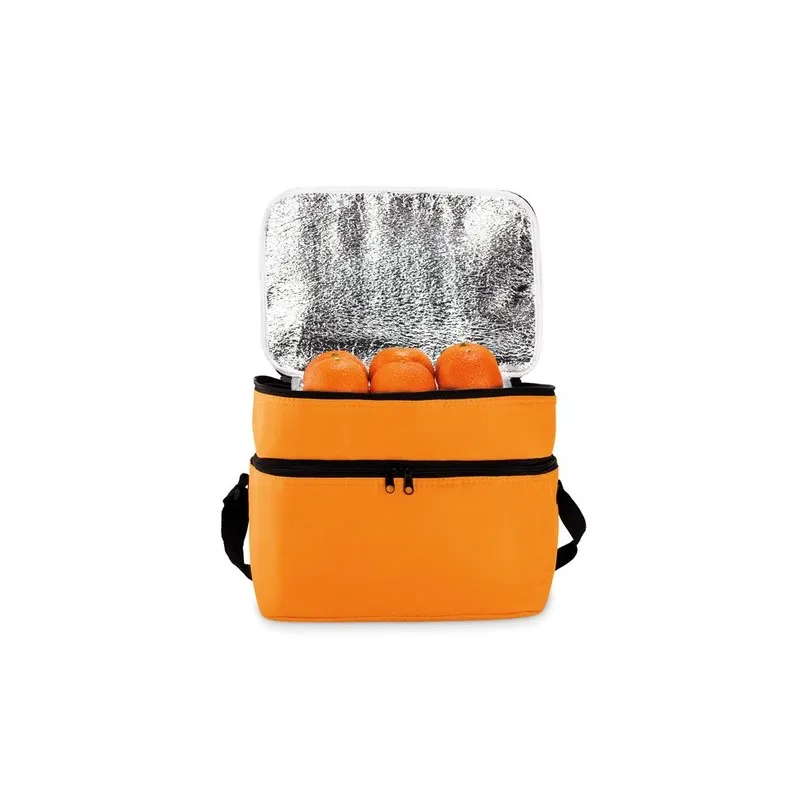 Sac isotherme personnalisé pratique à 2 compartiments CASEY Matières : coton Taille textile : M Couleurs : bleu marine foncé obj