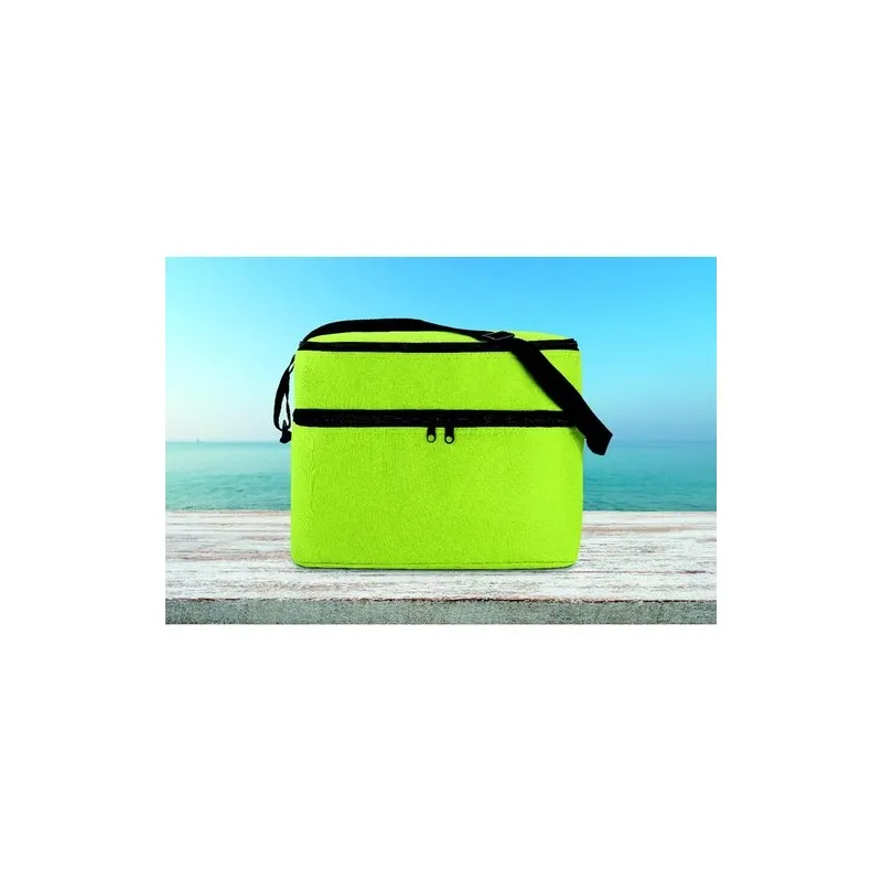 Sac isotherme personnalisé pratique à 2 compartiments CASEY Matières : coton Taille textile : M Couleurs : noir cadeau affaires 