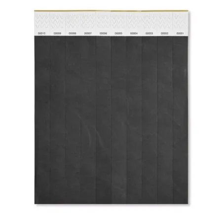 Bracelet Écologique Personnalisable TYVEK® - Idéal pour Événements Matières : polyester Couleurs : noir