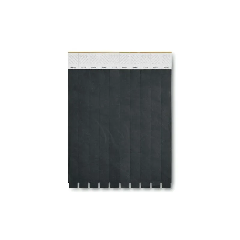 Bracelet Écologique Personnalisable TYVEK® - Idéal pour Événements Matières : polyester Couleurs : noir cadeau entreprise pas ch