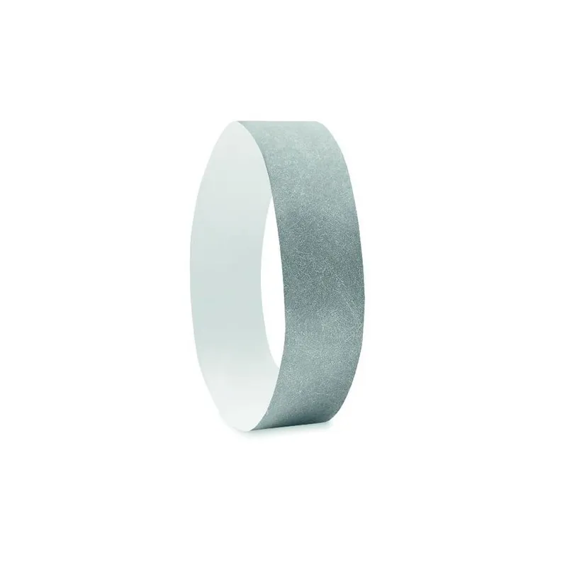 Bracelet Écologique Personnalisable TYVEK® - Idéal pour Événements Matières : acier inoxydable Couleurs : gris personnalisation 