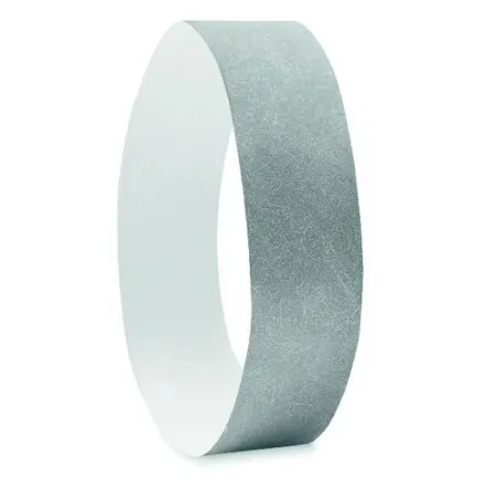 Bracelet Écologique Personnalisable TYVEK® - Idéal pour Événements Matières : acier inoxydable Couleurs : gris personnalisation 