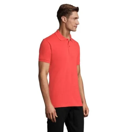 Polo Homme Personnalisable 180g Écologique 100% Coton - PERFECT MEN Matières : PET Taille textile : 5XL Couleurs : rouge impress