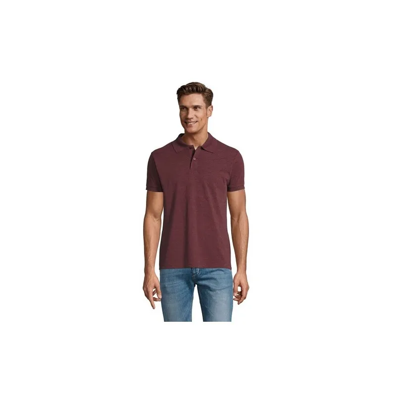 Polo Homme Personnalisable 180g Écologique 100% Coton - PERFECT MEN Matières : PET Taille textile : XL Couleurs : gris chiné obj