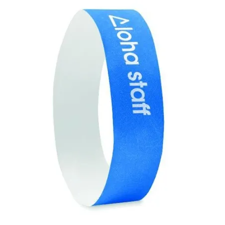 Bracelet Écologique Personnalisable TYVEK® - Idéal pour Événements Matières : coton Couleurs : bleu royal goodies publicitaire é