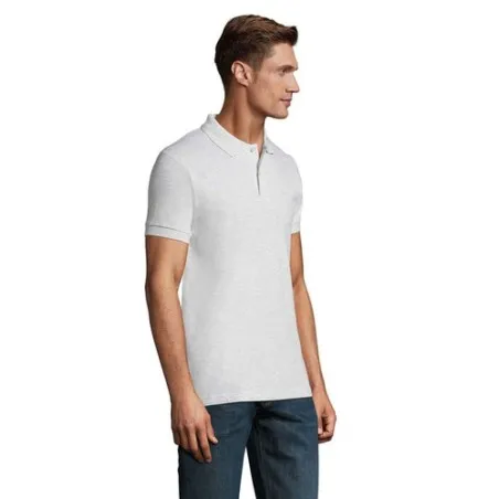 Polo Homme Personnalisable 180g Écologique 100% Coton - PERFECT MEN Matières : PET Taille textile : XXL Couleurs : gris chiné li