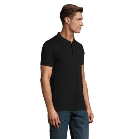 Polo Homme Personnalisable 180g Écologique 100% Coton - PERFECT MEN Matières : PET Taille textile : S Couleurs : noir cadeau aff
