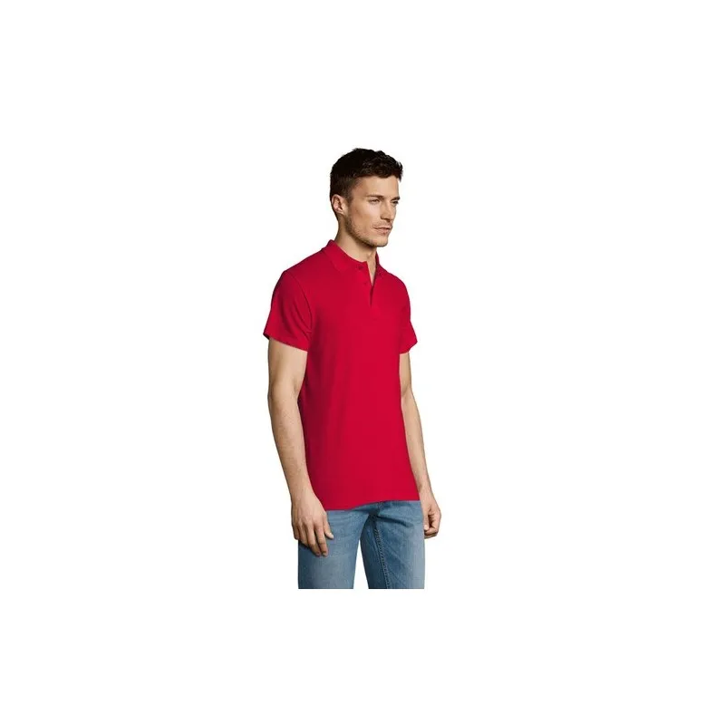Polo Écologique Personnalisable 170g 100% Coton - Summer II Men Matières : coton Taille textile : S Couleurs : rouge tango marqu