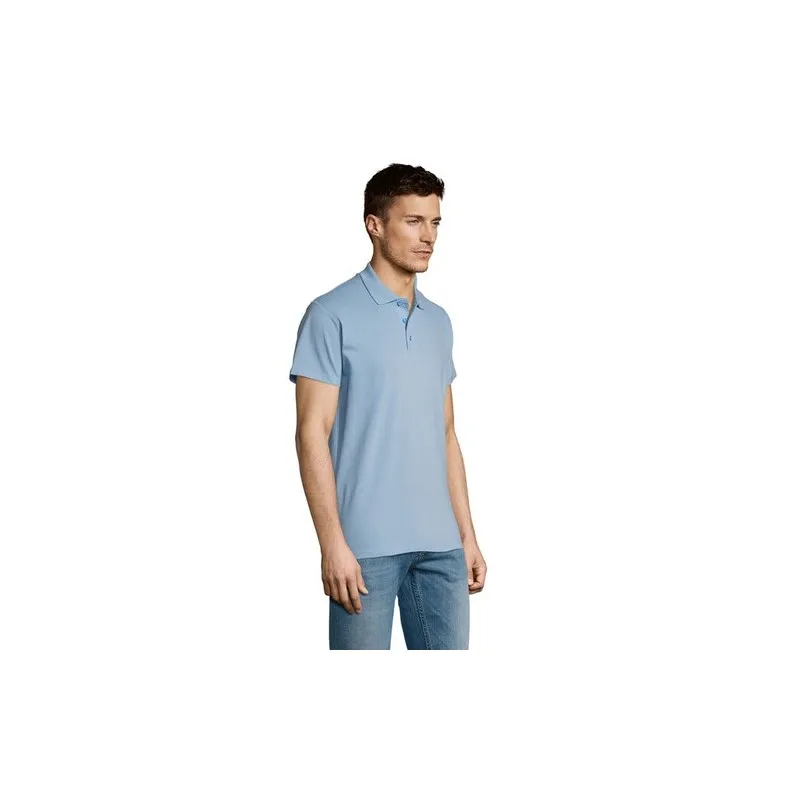 Polo Écologique Personnalisable 170g 100% Coton - Summer II Men Matières : coton Taille textile : L Couleurs : bleu ciel impress