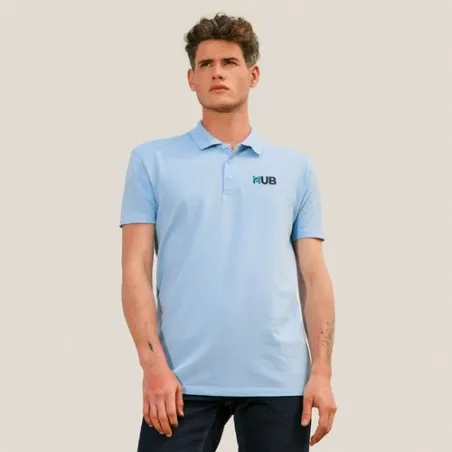 Polo Écologique Personnalisable 170g 100% Coton - Summer II Men Matières : coton Taille textile : L Couleurs : bleu ciel impress