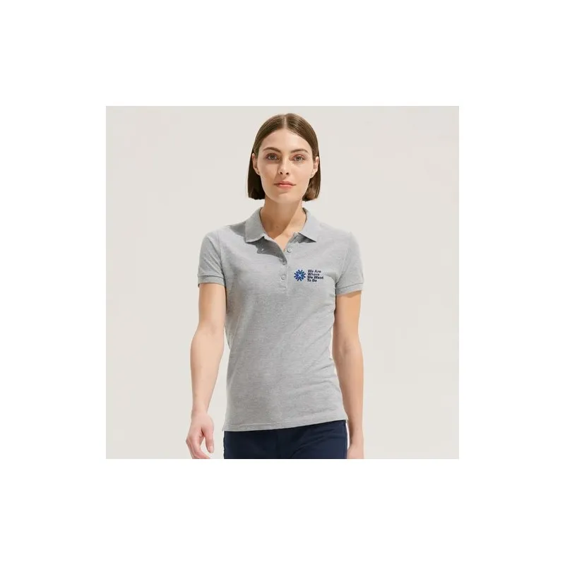 Polo Écologique et Confortable pour Femme - PEOPLE PEOPLE Matières : coton Taille textile : 4XL Couleurs : noir accessoire événe