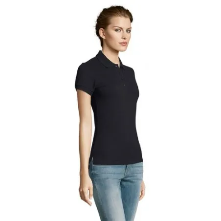Polo Écologique et Confortable pour Femme - PEOPLE PEOPLE Matières : coton Taille textile : 3XL Couleurs : gris chiné livraison 