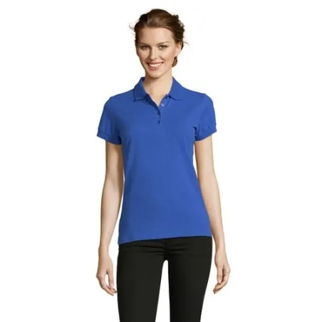 Polo Écologique et Confortable pour Femme - PEOPLE PEOPLE Matières : coton Taille textile : 5XL Couleurs : bleu royal cadeau aff