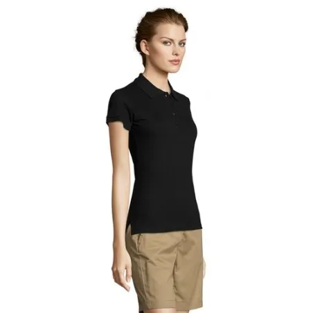 Polo Écologique et Confortable pour Femme - PEOPLE PEOPLE Matières : coton Taille textile : XL Couleurs : sable impression haute