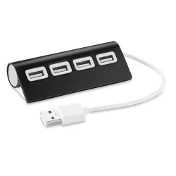 Duplicateur USB 4 Ports Pratique Personnalisé ALUHUB Matières : PET recyclé Couleurs : vert citron