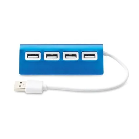 Duplicateur USB 4 Ports Pratique Personnalisé ALUHUB Matières : PET recyclé Couleurs : orange objet promotionnel éco-responsable