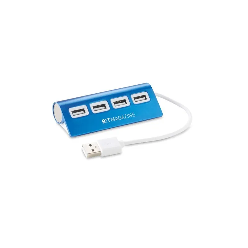 Duplicateur USB 4 Ports Pratique Personnalisé ALUHUB Matières : PET recyclé Couleurs : orange personnalisation rapide en France