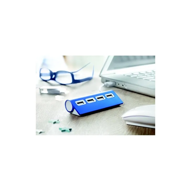 Duplicateur USB 4 Ports Pratique Personnalisé ALUHUB Matières : PET recyclé Couleurs : orange goodies entreprise design