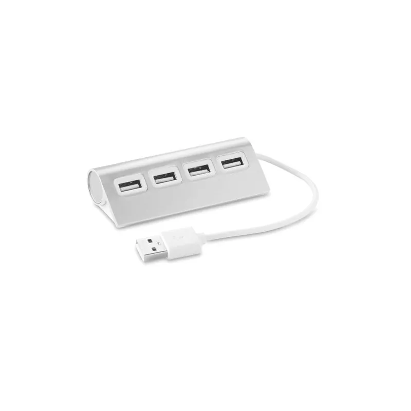 Duplicateur USB 4 Ports Pratique Personnalisé ALUHUB Matières : PET recyclé Couleurs : noir cadeau entreprise pas cher