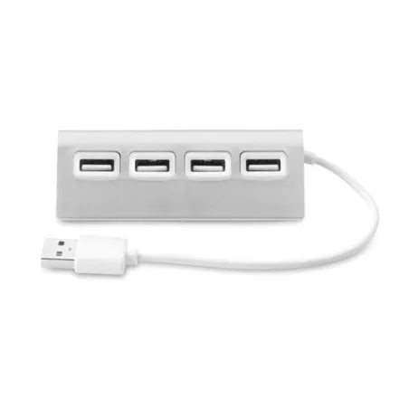 Duplicateur USB 4 Ports Pratique Personnalisé ALUHUB Matières : PET recyclé Couleurs : noir cadeau collaborateur premium