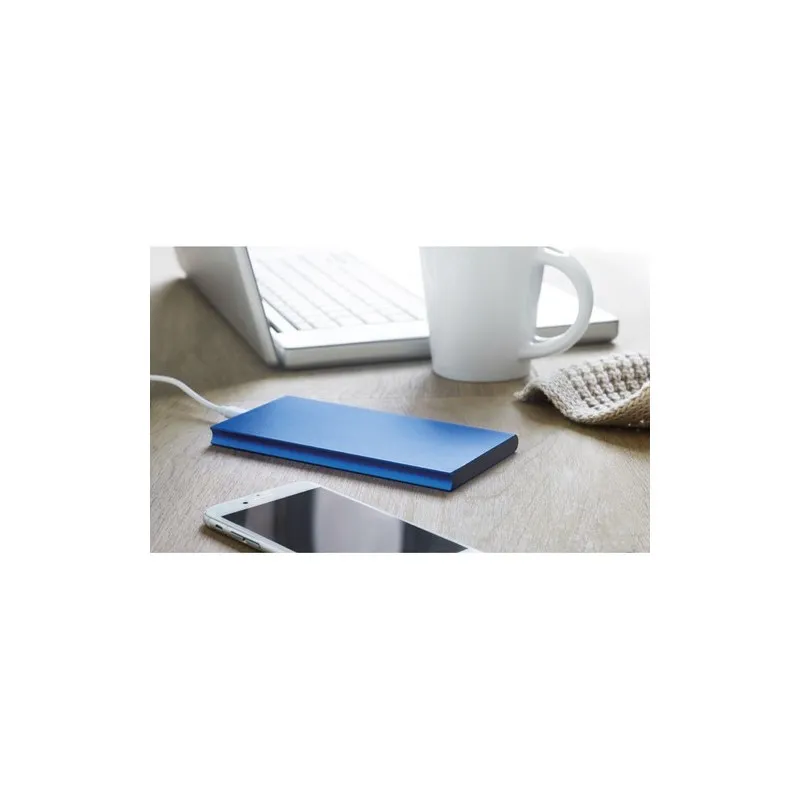 Station de chargement personnalisée 8000mAh POWERFLAT8 Matières : jute Couleurs : rouge personnalisable avec votre logo