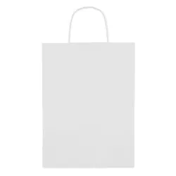 Sac cadeau grand en papier personnalisé 150 gr/m² Matières : caoutchouc Couleurs : blanc