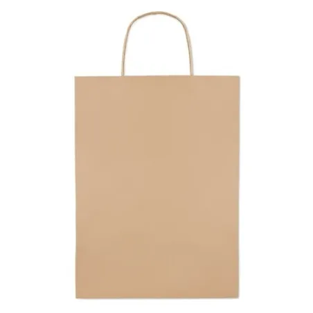 Sac cadeau grand en papier personnalisé 150 gr/m² Matières : PET recyclé Couleurs : pierre personnalisable avec votre logo