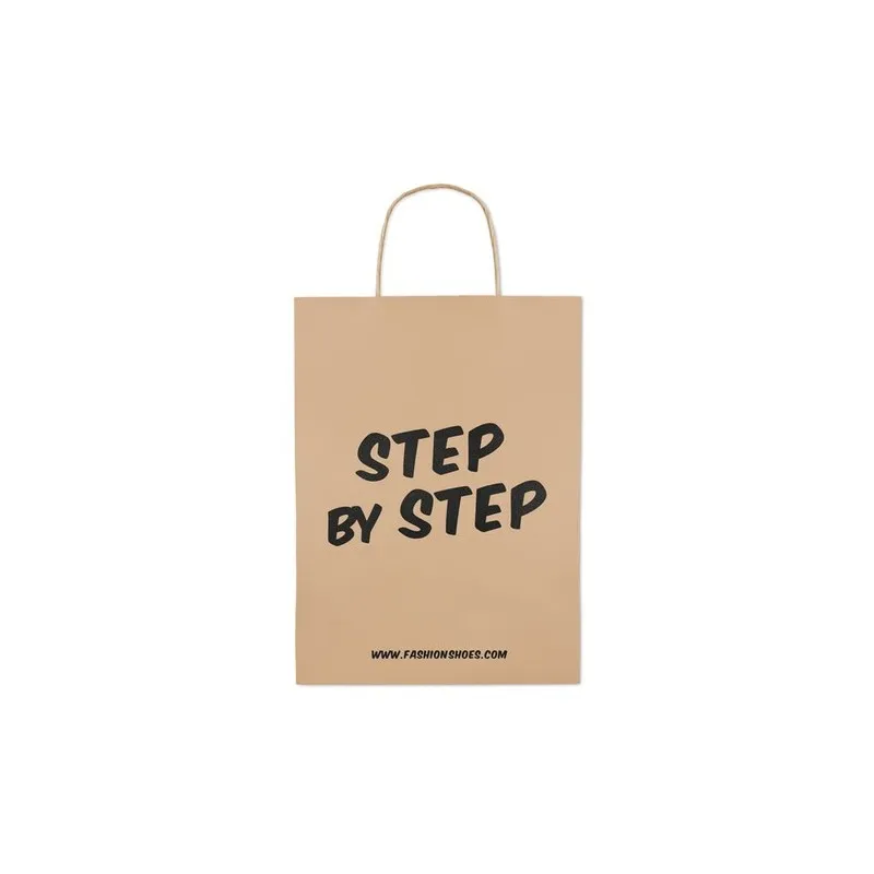 Sac cadeau grand en papier personnalisé 150 gr/m² Matières : PET recyclé Couleurs : pierre marquage laser ultra précis