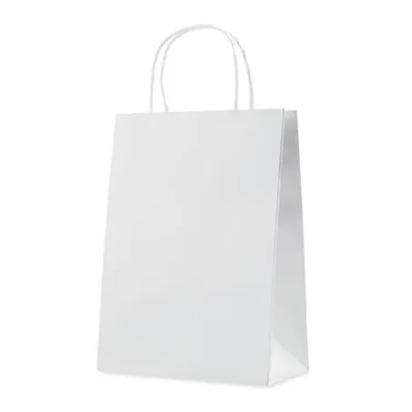 Sac cadeau moyen en papier écologique 150 gr/m² personnalisable PAPER MEDIUM Matières : acier inoxydable Couleurs : bleu impress