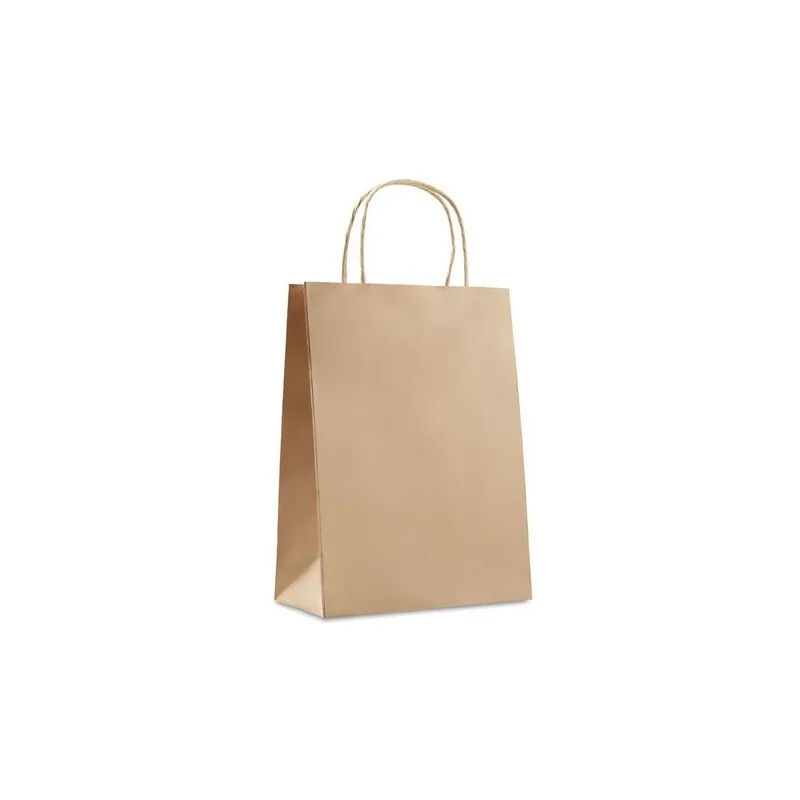 Sac cadeau moyen en papier écologique 150 gr/m² personnalisable PAPER MEDIUM Matières : acier inoxydable Couleurs : argenté mat 