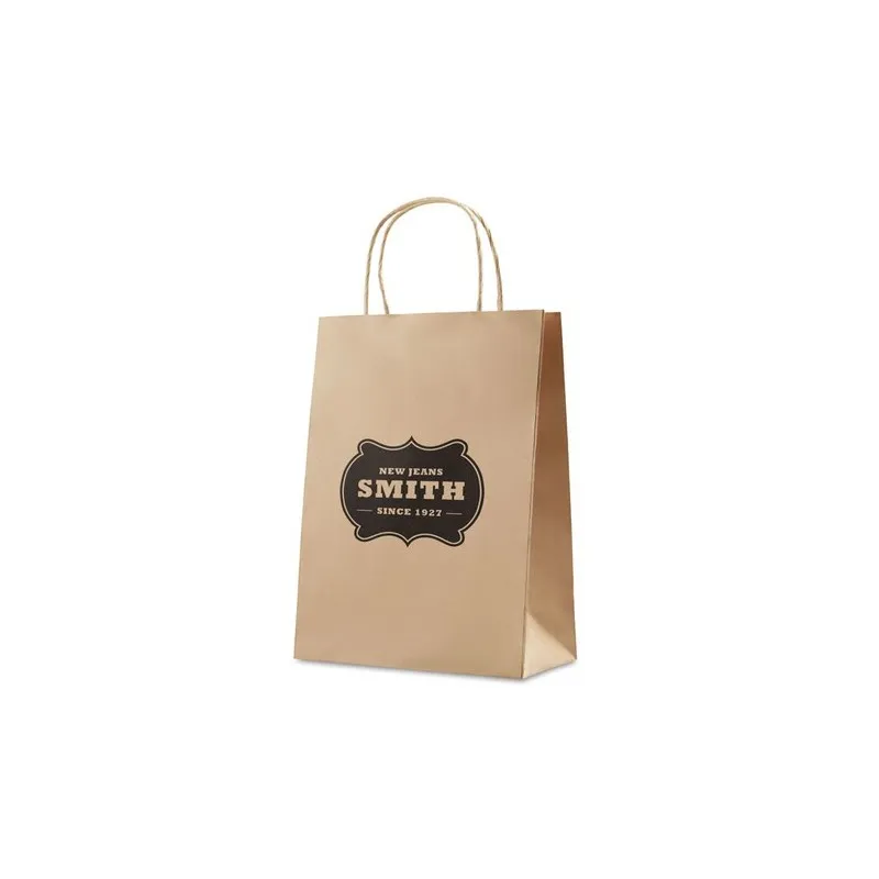 Sac cadeau moyen en papier écologique 150 gr/m² personnalisable PAPER MEDIUM Matières : acier inoxydable Couleurs : argenté mat 