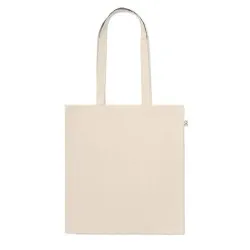 Sac shopping écologique en coton recyclé personnalisé VIVEKA Matières : coton biologique Taille textile : XS Couleurs : vert pri 2