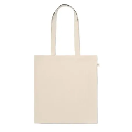 Sac shopping écologique en coton recyclé personnalisé VIVEKA Matières : coton biologique Taille textile : XS Couleurs : vert pri