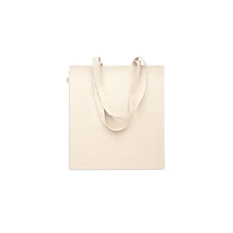 Sac shopping écologique en coton recyclé personnalisé VIVEKA Matières : coton biologique Taille textile : XS Couleurs : vert pri