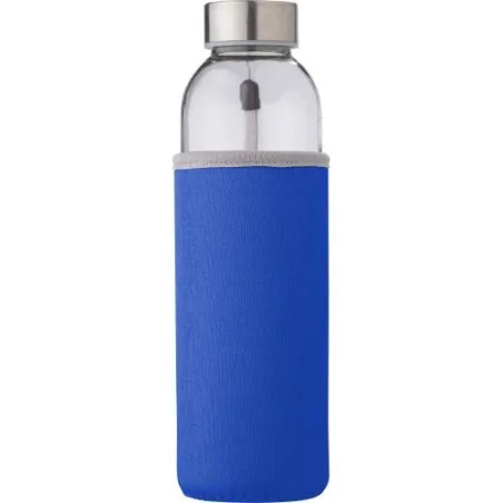 Bouteille en verre personnalisée de 500 ml avec housse Nika Matières : Synthétique Couleurs : argenté personnalisable avec votre