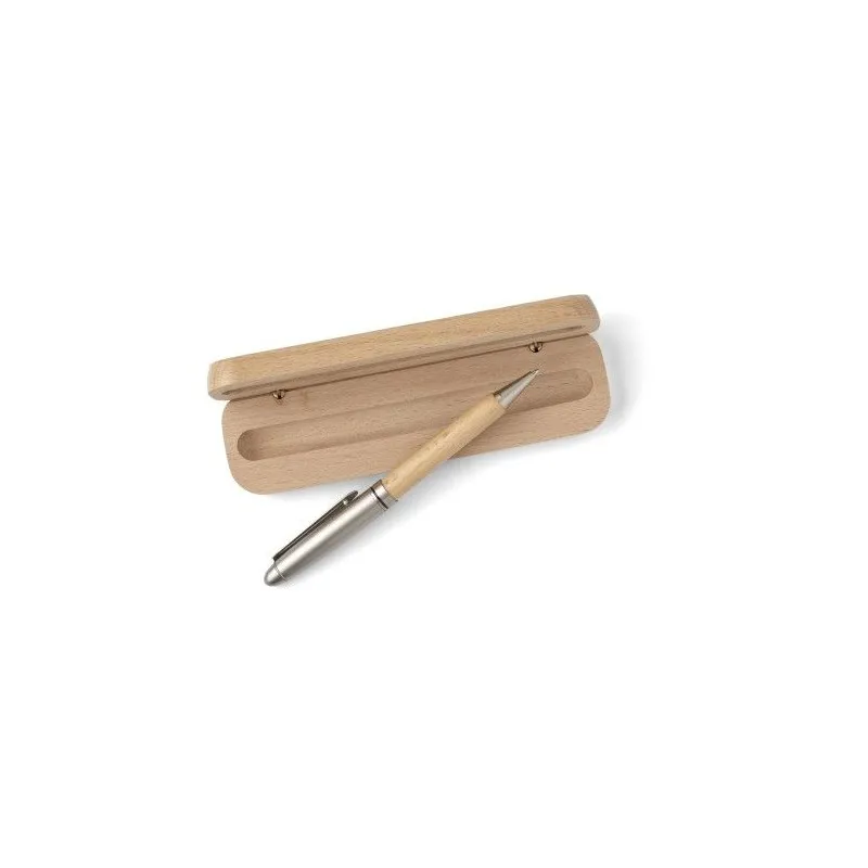Stylo bille écologique en bois de hêtre personnalisé Tobias - Chic et durable Matières : Synthétique Couleurs : rose cadeau entr