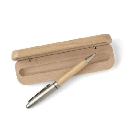 Stylo bille écologique en bois de hêtre personnalisé Tobias - Chic et durable Matières : Synthétique Couleurs : rose cadeau entr