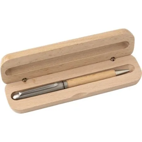 Stylo bille écologique en bois de hêtre personnalisé Tobias - Chic et durable Matières : Synthétique Couleurs : rose goodies pub